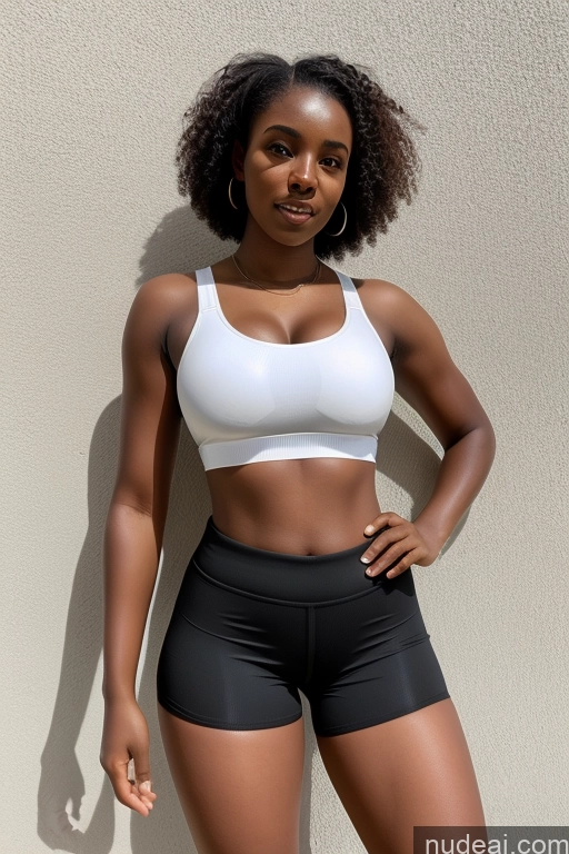 ai nude image of arafed woman in a white sports bra top and black shorts pics of African Big Ass Big Hips Short Shorts Sports Bra Skinny