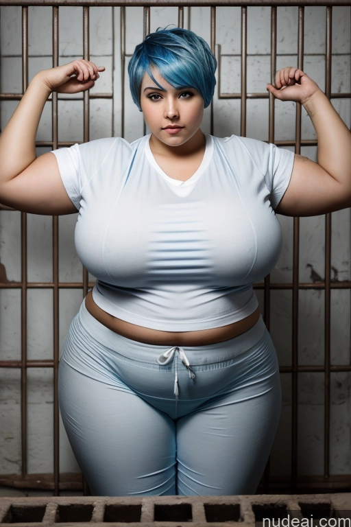 related ai porn images free for Prison Harem Pants Shirt Pixie Blue Hair Huge Boobs Fat