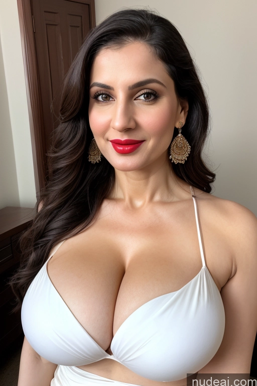 related ai porn images free for Woman One Huge Boobs Beautiful Lipstick Fairer Skin 40s Slicked White Sari Cleavage Simple