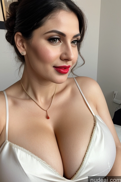 related ai porn images free for Woman One Huge Boobs Beautiful Lipstick Fairer Skin 30s Slicked White Close-up View Sari Simple Cleavage