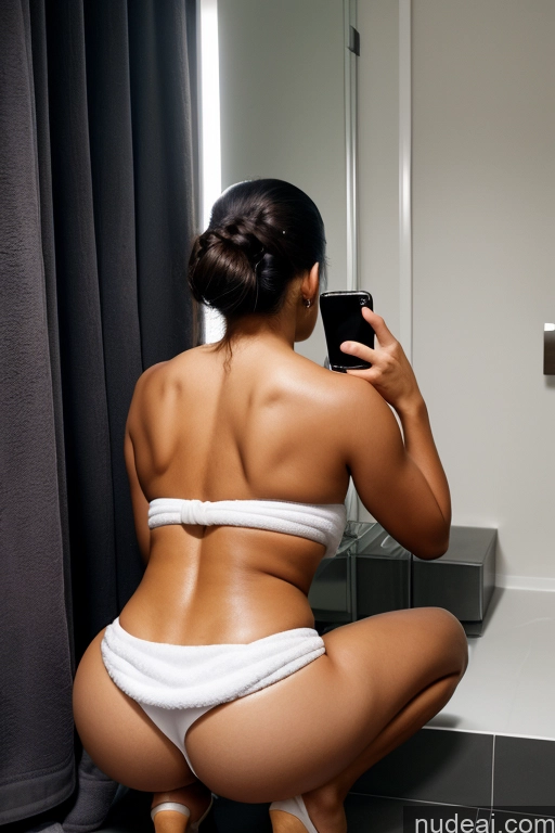 related ai porn images free for Miss Universe Model One Busty Huge Boobs Big Ass Oiled Body 18 Sexy Face Black Hair Hair Bun Asian Back View Dark Lighting Detailed Mirror Selfie Bathroom Squatting Towel