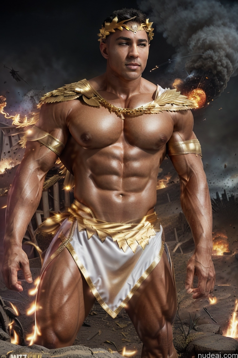 related ai porn images free for Huge Boobs Muscular Abs Menstoga, White Robes, In White And Gold Costumem, Gold Headpiece, Gold Belt, Gold Chain Powering Up Neon Lights Clothes: Purple Battlefield Woman