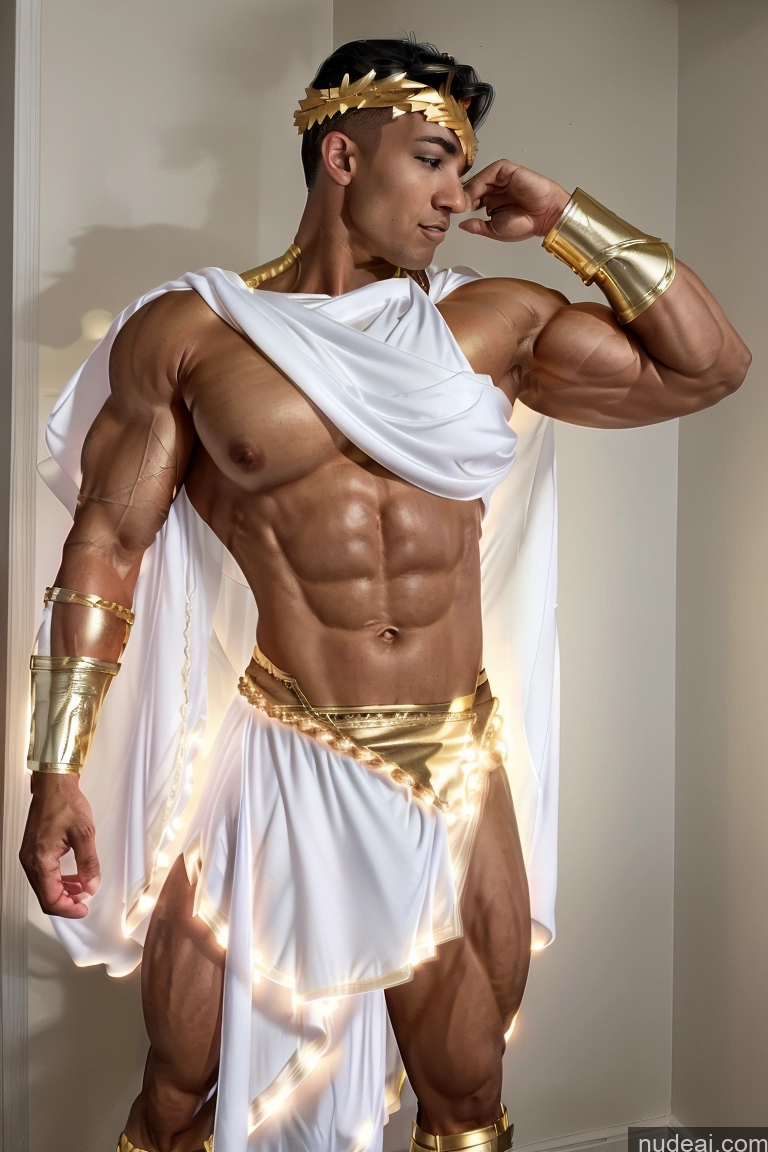 related ai porn images free for Huge Boobs Muscular Abs Menstoga, White Robes, In White And Gold Costumem, Gold Headpiece, Gold Belt, Gold Chain Powering Up Neon Lights Clothes: Purple Superheroine Superhero