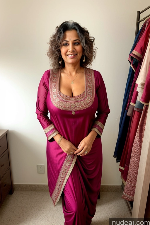 ai nude image of arafed woman in a pink sari standing in front of a mirror pics of Milf One Busty 50s Messy Indian Changing Room Salwar Orgasm Spreading Legs