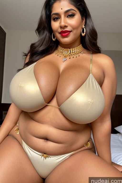 ai nude image of araffe woman in a gold bikini posing for a picture pics of Spreading Legs Big Ass Big Hips Pubic Hair Beautiful Lipstick Long Hair Indian Diamond Jewelry Gold Jewelry Jewelry Pearl Jewelry 20s Huge Boobs Milf Bikini