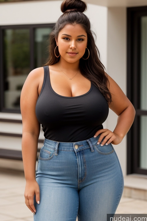 related ai porn images free for Woman Perfect Boobs Beautiful Big Ass Thick Fat Big Hips Perfect Body Tanned Skin 18 Black Hair Hair Bun Czech Blouse Jeans Busty Tank Top