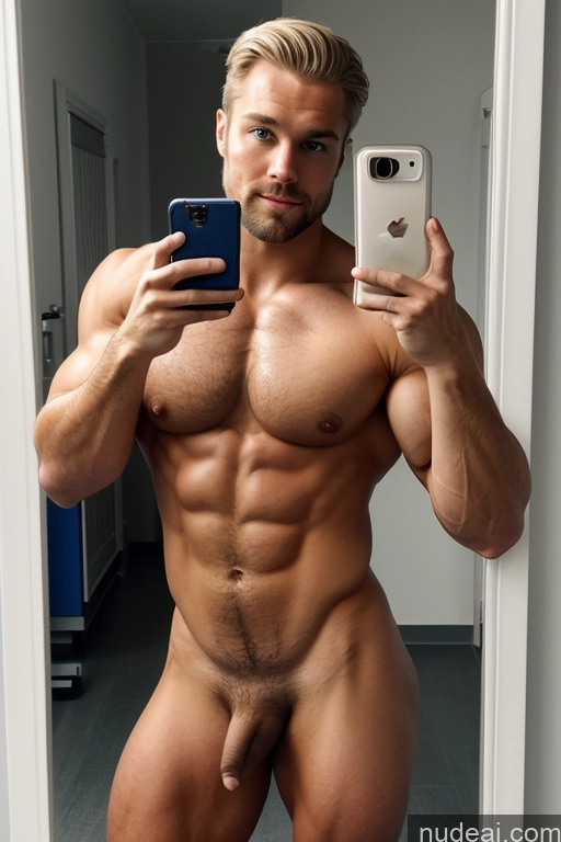 ai nude image of arafed man taking a selfie in a mirror with a cell phone pics of Bodybuilder Hairy Women Pubic Hair Muscular Scandinavian Mirror Selfie Hospital Perfect Boobs