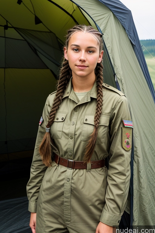 related ai porn images free for Woman Skinny Brunette Braided Film Photo Tent Military German One 18