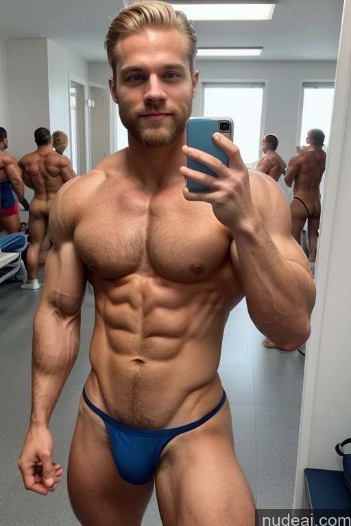 ai nude image of arafed man in a blue thong taking a selfie in a mirror pics of Hairy Women Pubic Hair Skinny Muscular Bodybuilder Scandinavian Perfect Boobs Several Hospital Mirror Selfie