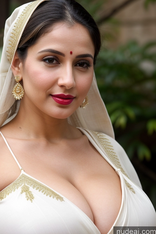 related ai porn images free for Woman One Huge Boobs Beautiful Lipstick Fairer Skin 30s White Close-up View Sari Simple Slicked Cleavage