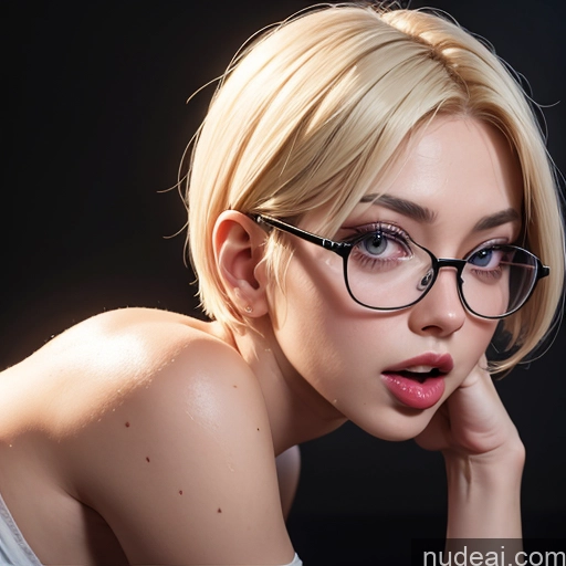 ai nude image of blond woman with glasses and a white tank top posing for a picture pics of Perfect Boobs Perfect Body Big Ass Short Oiled Body Beautiful Glasses Big Hips Ahegao Black Hair White 3d Thigh Socks Bimbo 30s Bobcut Bending Over Close-up View