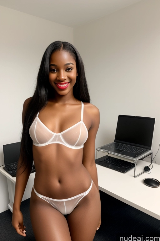 ai nude image of there is a woman in a white bra and panties posing for a picture pics of 18 Happy Small Tits Lipstick Small Ass Long Legs Perfect Body Tall Fairer Skin Tanned Skin Dark Skin Nigerian Office Black Hair Front View Transparent Long Hair Lingerie Model Lingerie