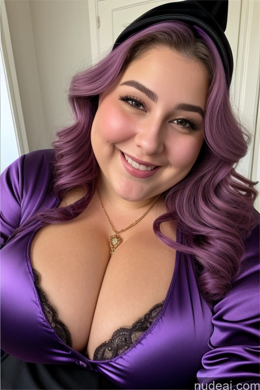 related ai porn images free for Woman Busty Thick Chubby Fat 30s Happy Purple Hair Jewish Onesie Gloves Satin Jewelry Close-up View Beautiful Huge Boobs