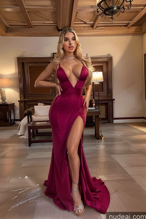 Bimbo FairArguementBut Perfect Boobs Beautiful Lipstick Big Hips 20s Crisp Anime Deep V-Neck Dress Haute Couture V3 Victorian Parlor Regal Jewelry Serious