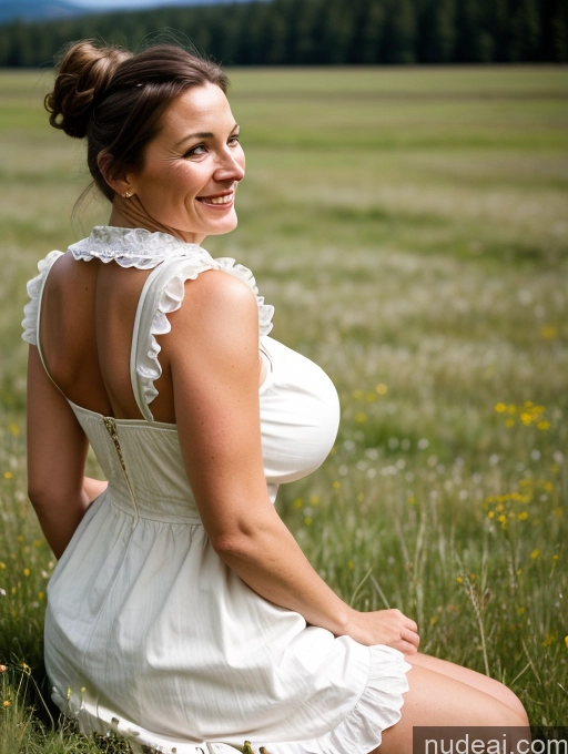 related ai porn images free for One Big Ass 40s Brunette German Dark Lighting Simple Huge Boobs Hair Bun Alternative Milf Vintage Meadow Front View Dirndl Laughing