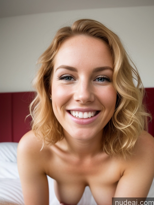 ai nude image of blond woman with big tits posing on bed in white shirt pics of Perfect Boobs Beautiful Curly Hair 20s Happy Laughing Ginger Scandinavian Film Photo Front View Nude Bedroom Blowjob