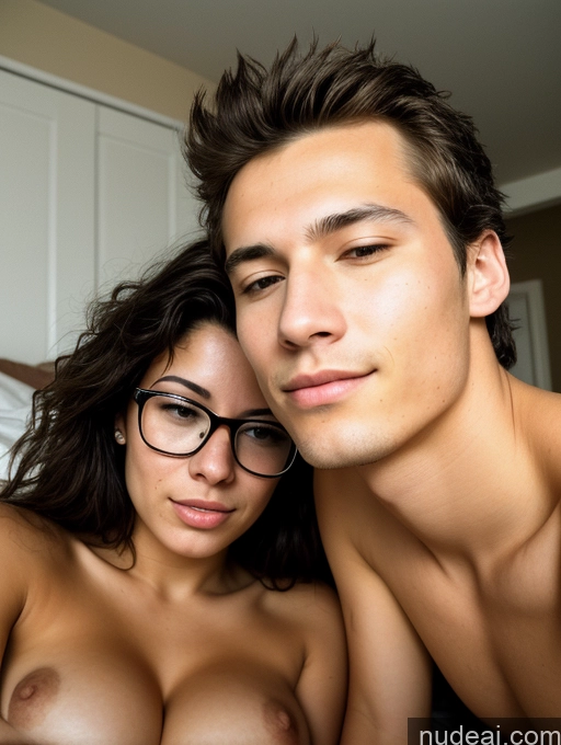 related ai porn images free for Woman + Man Two Busty Perfect Boobs Glasses Beautiful Perfect Body Fairer Skin 18 Orgasm Brunette Messy Latina Film Photo Bedroom Close-up View On Back Nude