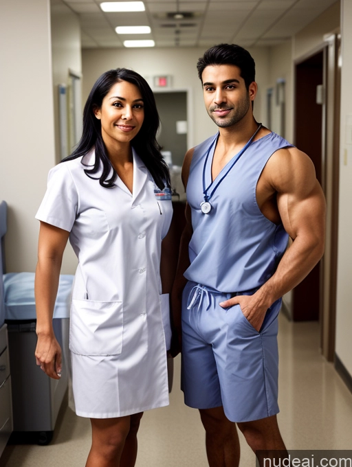 ai nude image of arafed male and female nurse standing in a hospital hallway pics of Hairy Women Pubic Hair Muscular Bodybuilder Two Black Hair Hospital Perfect Boobs Nurse Doctor