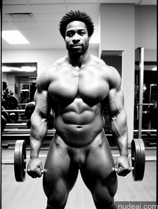 ai nude image of a man with a big muscular body is holding a barbell pics of Muscular Huge Boobs Abs Oiled Body Tall Thick Sexy Face Seductive Film Photo Front View Nude One Working Out Bodybuilder Black Hair 30s Dark Skin Tanned Skin Straight Nilotic