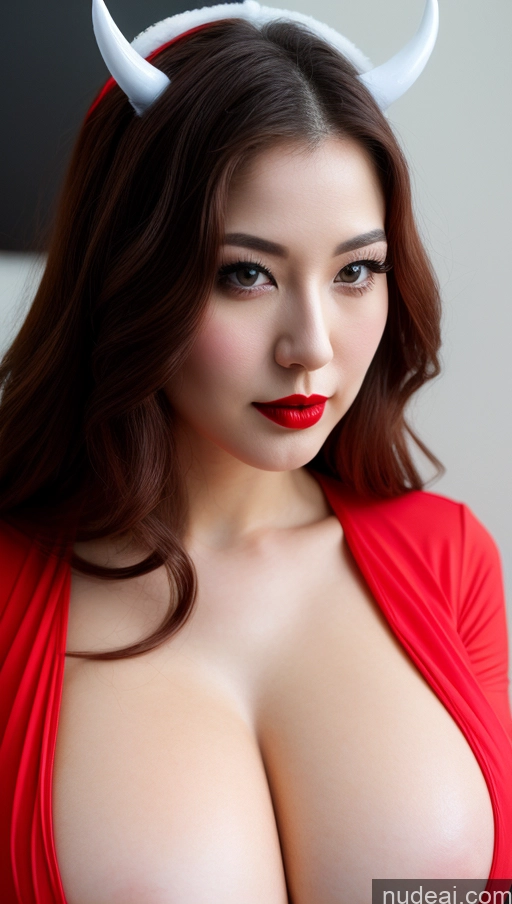 related ai porn images free for Beautiful Lipstick Huge Boobs Fairer Skin 20s Sexy Face Seductive Slicked Korean Close-up View Devil Bright Lighting Painting