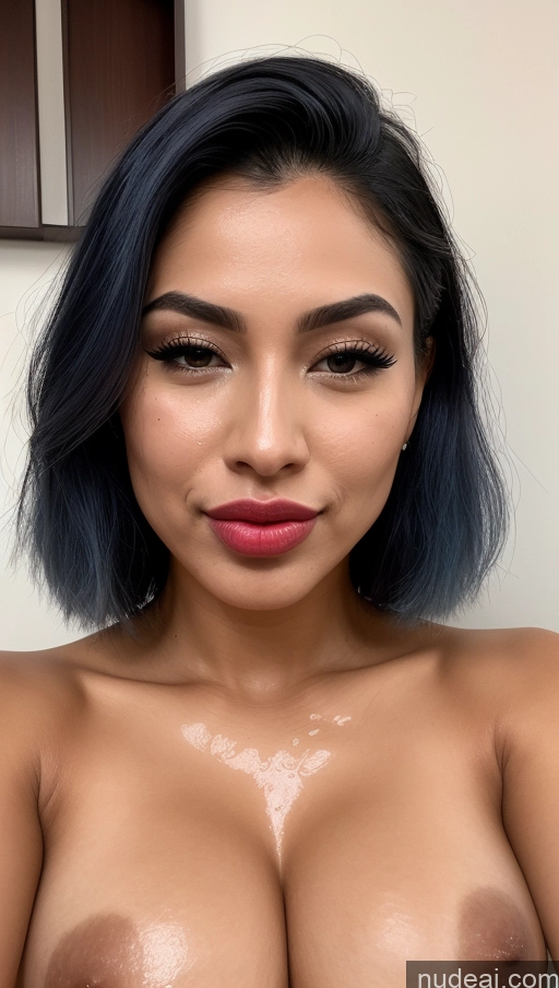 ai nude image of a close up of a woman with a very big breast pics of Skin Detail (beta) Nude 20s Oiled Body Perfect Body Perfect Boobs Orgasm Blue Hair Front View Blowjob Straight Brazilian Happy Ahegao Sexy Face Pouting Lips Lipstick Busty