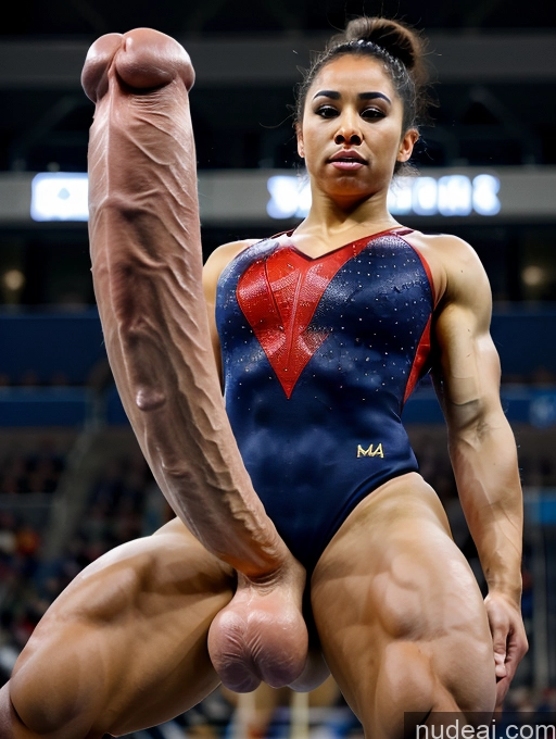 Close Up, Extreme Close Up, Dripping Cum, Frontal, From Side, Huge Penis, Heavy Penis, Huge Testicles, Looking Down Barrel Gymnast Outfit