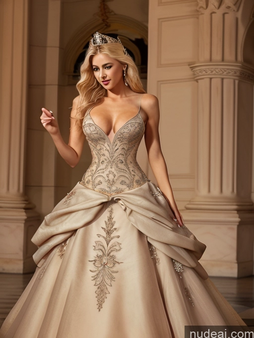 ai nude image of arafed woman in a wedding dress posing for a picture pics of Elemental Series - Ice Regal Blonde Seductive FairArguementBut Perfect Boobs Haute Couture | Ball Gown Haute Couture V1