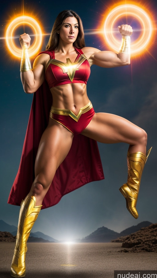 related ai porn images free for Mary Thunderbolt Powering Up Perfect Boobs Muscular Superhero