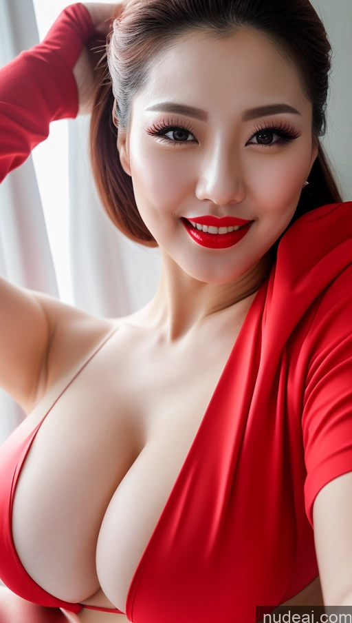 related ai porn images free for Woman Huge Boobs Beautiful Lipstick Fairer Skin 30s Happy Seductive Slicked Korean Close-up View Devil Bright Lighting Sexy Face