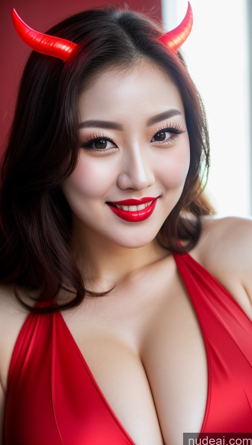 related ai porn images free for Woman Huge Boobs Beautiful Lipstick Fairer Skin 30s Happy Seductive Slicked Korean Close-up View Devil Bright Lighting Sexy Face