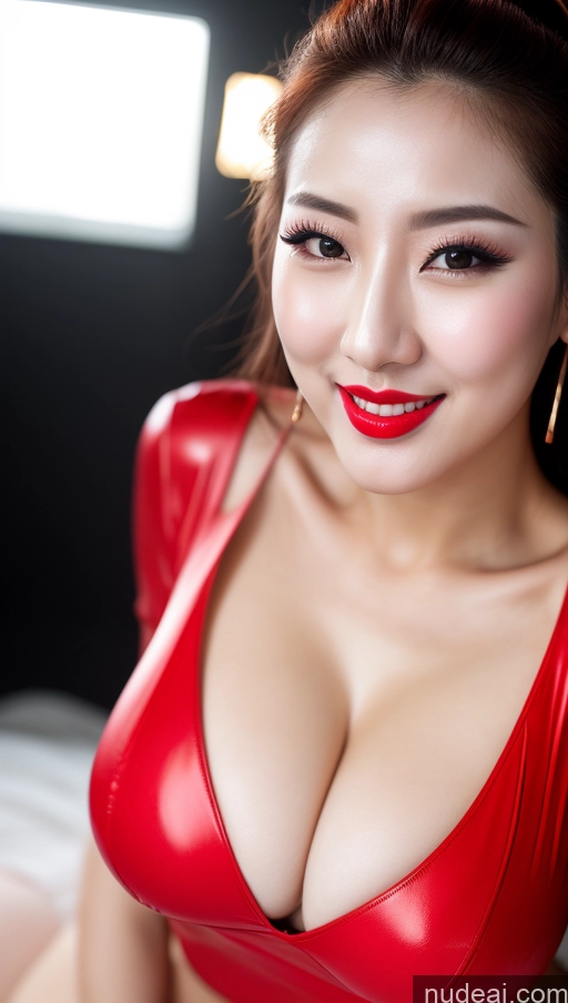 related ai porn images free for Woman Huge Boobs Beautiful Lipstick Fairer Skin 30s Happy Seductive Slicked Korean Close-up View Devil Bright Lighting Sexy Face