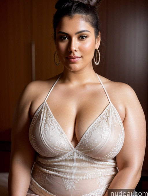 ai nude image of there is a woman in a white lingerie posing for a picture pics of Chubby Fairer Skin Seductive Sexy Face Hair Bun Indian Nude Nightgown Professor Diamond Jewelry Fat Skin Detail (beta) Muscular Busty White Hair Tall Woman 40s Massage Close-up View Detailed Beautiful