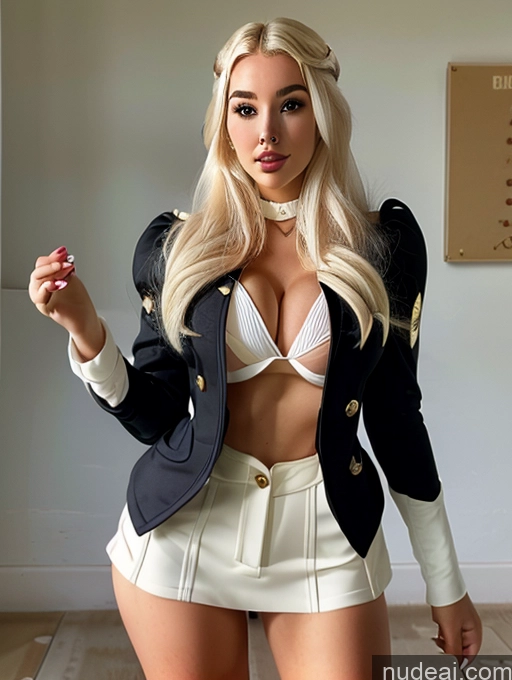 ai nude image of blond woman in a short skirt and jacket posing for a picture pics of Bimbo FairArguementBut Perfect Boobs Beautiful Big Hips 20s Crisp Anime Salute Victorian Proper Attire | Chic Jackets Regal