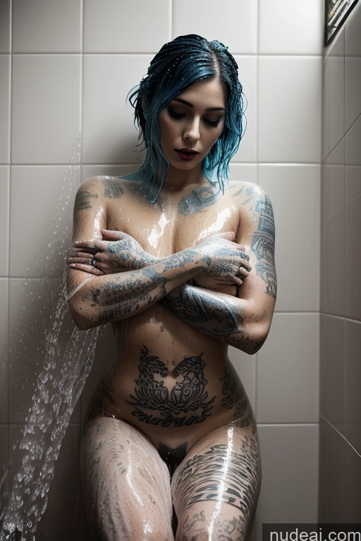 related ai porn images free for Woman One Perfect Body Shower Nude Goth Tattoos Bathing Skin Detail (beta) Blue Hair Side View