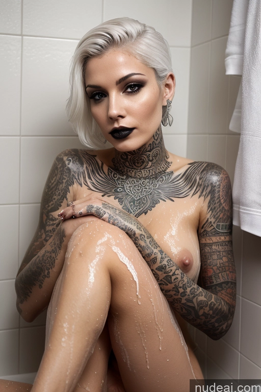 related ai porn images free for Woman One Perfect Body Nude Goth Tattoos Skin Detail (beta) Detailed White Hair Bathing Shower