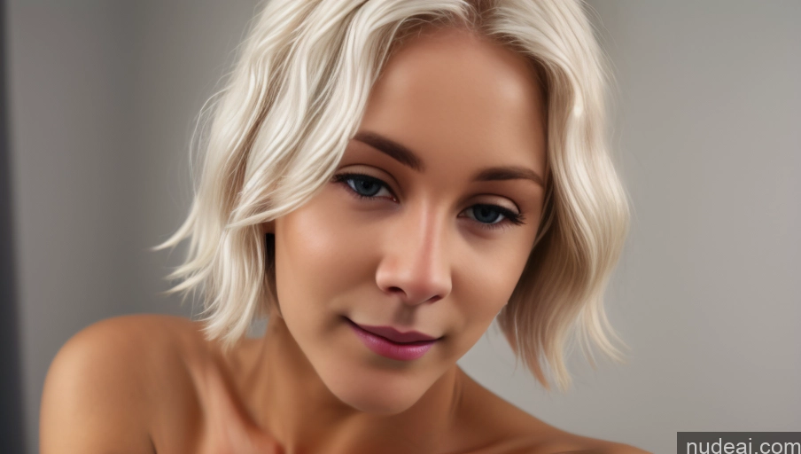 ai nude image of blond woman with short hair and blue eyes posing for a picture pics of One Small Tits White Hair Curly Hair Of Love Fucked From Behind Elsa Rakel