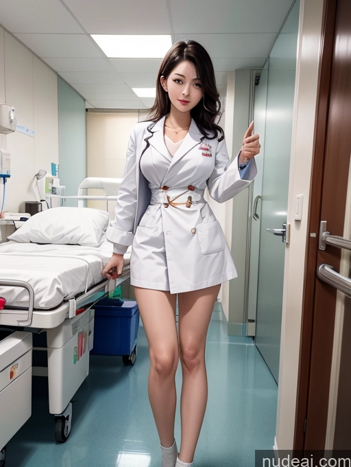 ai nude image of there is a woman in a white coat and white shoes in a hospital room pics of Korean Perfect Boobs Hospital Doctor