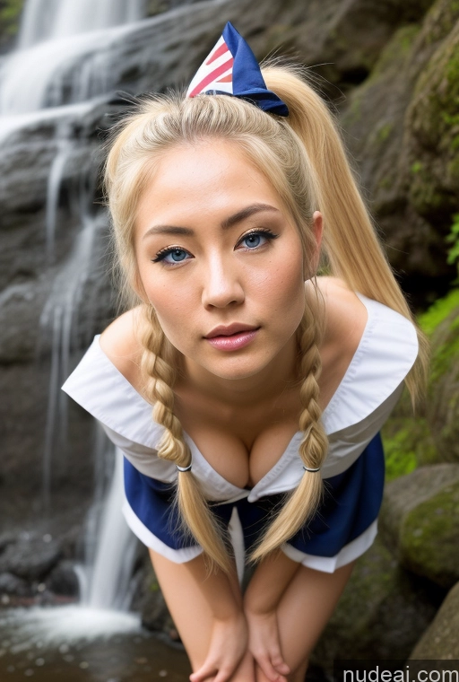 related ai porn images free for Waterfall Forest 20s Deep Blue Eyes Sailor Skin Detail (beta) Japanese Pigtails Blonde Huge Tits, Hard Nipples Oiled Body Busty Seductive Detailed Cleavage