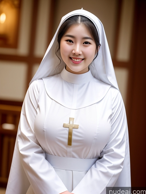 ai nude image of arafed woman in a white nun dress with a cross on her chest pics of Perfect Boobs Busty Perfect Body 18 Happy Nun Korean