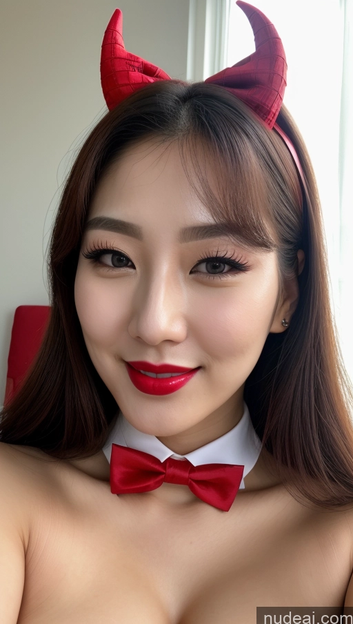 related ai porn images free for Woman Huge Boobs Beautiful Lipstick Fairer Skin 30s Happy Seductive Slicked Korean Close-up View Devil Bright Lighting Sexy Face Bow Tie