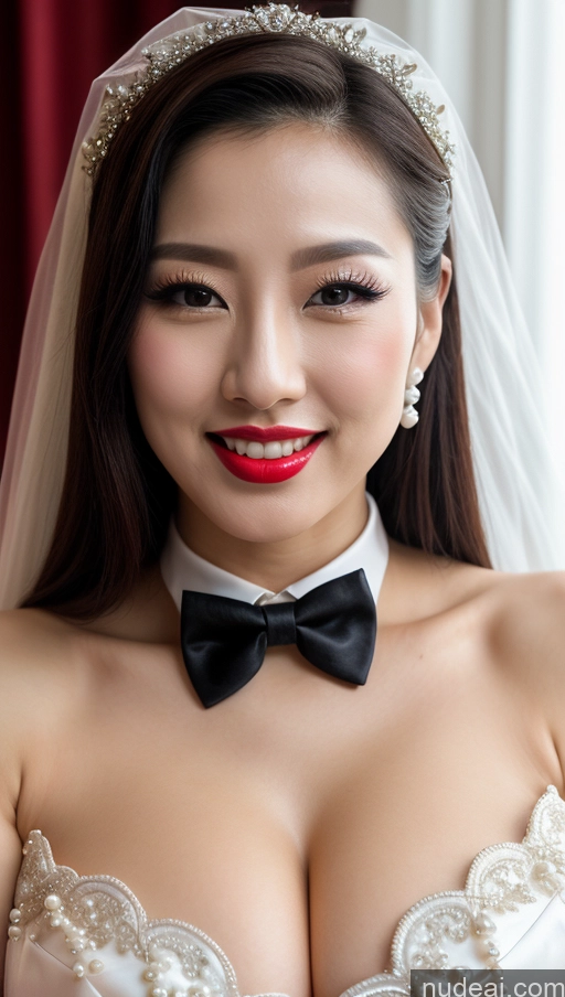 related ai porn images free for Woman Huge Boobs Beautiful Lipstick Fairer Skin 30s Happy Seductive Slicked Korean Close-up View Devil Bright Lighting Sexy Face Bow Tie Wedding Pearl Jewelry Black Hair