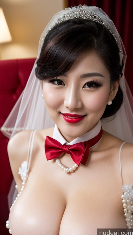 related ai porn images free for Woman Huge Boobs Beautiful Lipstick Fairer Skin 30s Happy Seductive Slicked Korean Close-up View Devil Bright Lighting Sexy Face Bow Tie Wedding Pearl Jewelry Black Hair