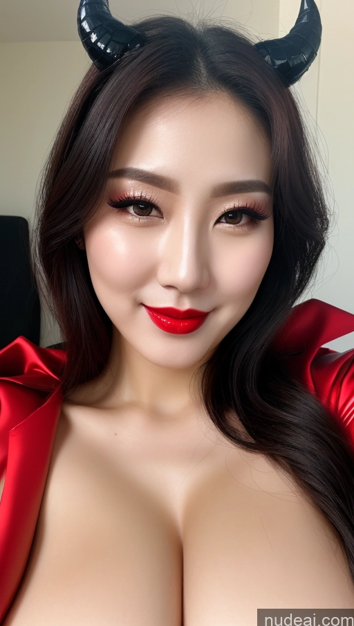 related ai porn images free for Woman Huge Boobs Beautiful Lipstick Fairer Skin 30s Happy Seductive Black Hair Slicked Korean Close-up View Devil Bright Lighting Sexy Face