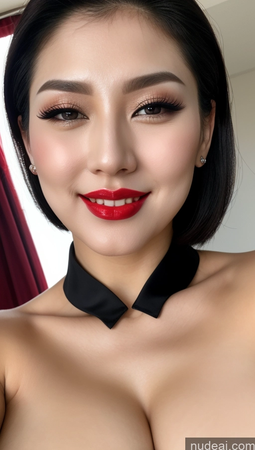 related ai porn images free for Woman Huge Boobs Beautiful Lipstick Fairer Skin 30s Happy Seductive Black Hair Slicked Korean Close-up View Devil Bright Lighting Sexy Face