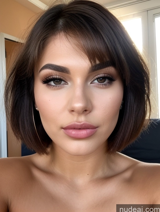 related ai porn images free for Miss Universe Model 18 Pouting Lips Brunette Short Hair Close-up View Cumshot