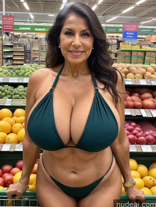 related ai porn images free for Milf Busty Huge Boobs 70s Brazilian Front View Microkini Grocery