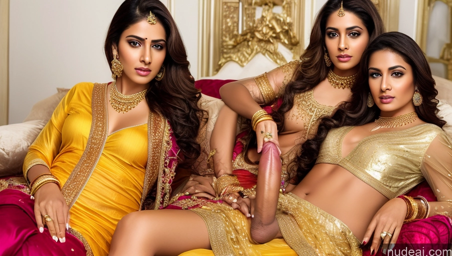 related ai porn images free for Woman Two Trans Girl With Erect Penis Indian On Back Transparent Gold Jewelry Salwar