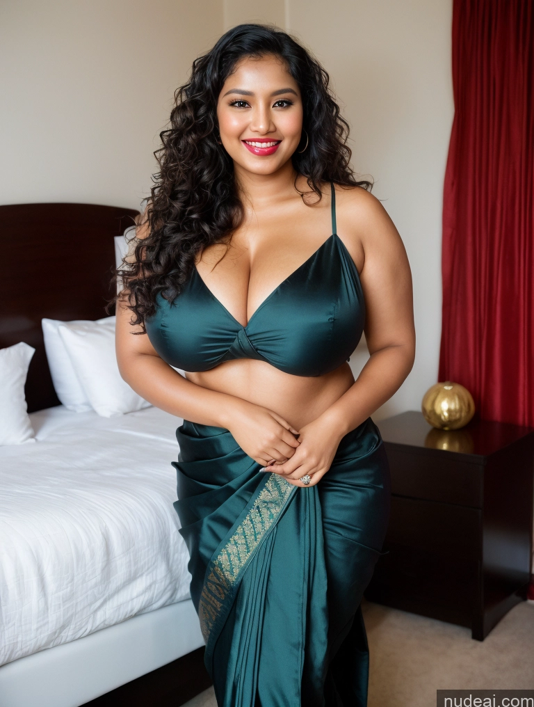 ai nude image of there is a woman in a green dress posing for a picture pics of Woman One Huge Boobs Perfect Boobs Beautiful Lipstick Big Ass Thick Big Hips Perfect Body Pubic Hair 30s Happy Seductive Black Hair Curly Hair Filipina Bedroom Sari