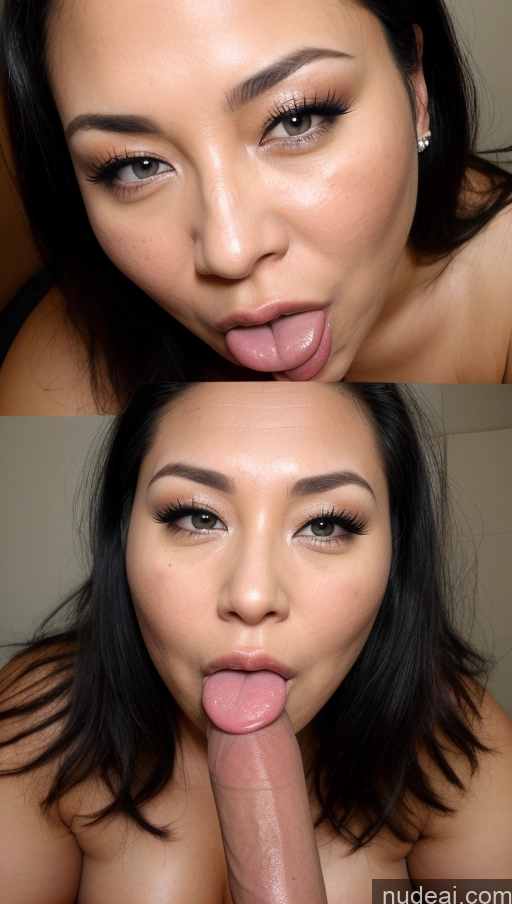 ai nude image of a close up of a woman with a big tongue sticking out pics of Big Ass Thick Chubby Jewelry Big Hips Beautiful Front View Milf One 40s Ahegao Seductive Skin Detail (beta) Black Hair Underwear Vietnamese Blowjob