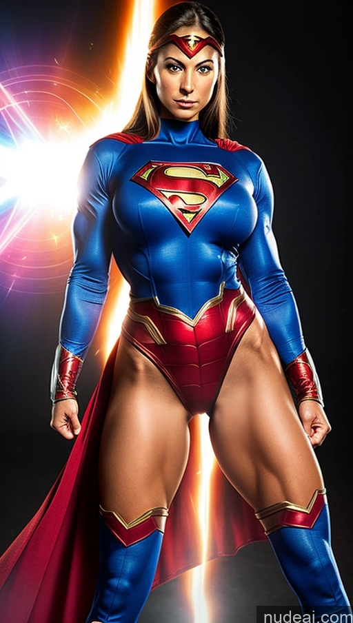 related ai porn images free for Superhero Heat Vision Muscular Busty Small Tits Abs Powering Up Superheroine